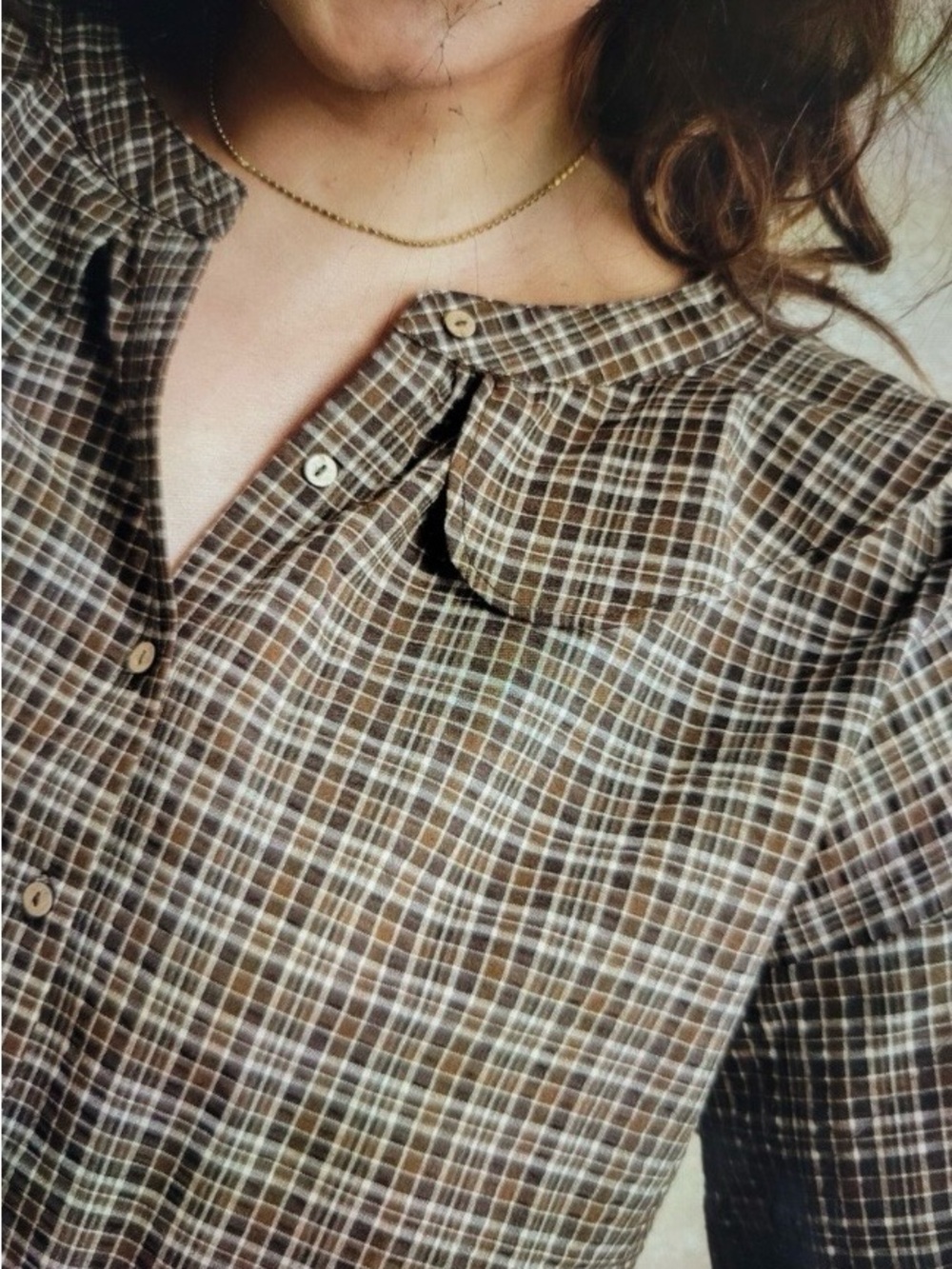NWT Neuflora Elizabeth top in plaid - Picture 2 of 6
